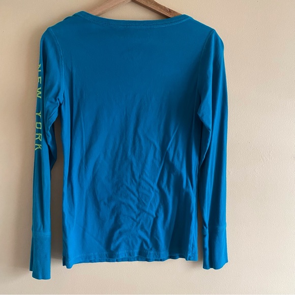 Y2K Aeropostale Long Sleeve Tee Shirt Woman Large Blue Spellout Streetwear - Picture 3 of 14